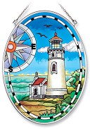 Umpqua River Medium Oval Stained Glass