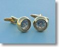 Stanley London Gold Plated Compass Cufflinks