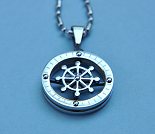 Detail of Stainless Steel Ship's Wheel Pendant