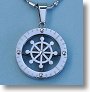 Stanley London Stainless Steel Ship's Wheel Pendant with Chain