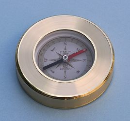 Liquid Damped Luminescent Paperweight Compass