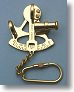 Plain Solid Brass Sextant Key Chain