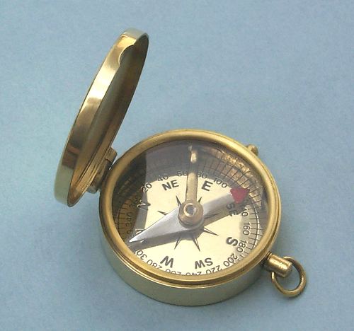 Stanley London Solid Brass Medium-Sized Pocket Compass can be Custom  Engraved
