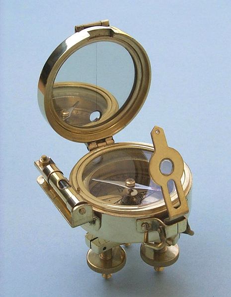 PRISMATIC CALIBRATED BRASS 3-INCH ANTIQUE ENGINEERING MINER SURVEYOR COMPASS 