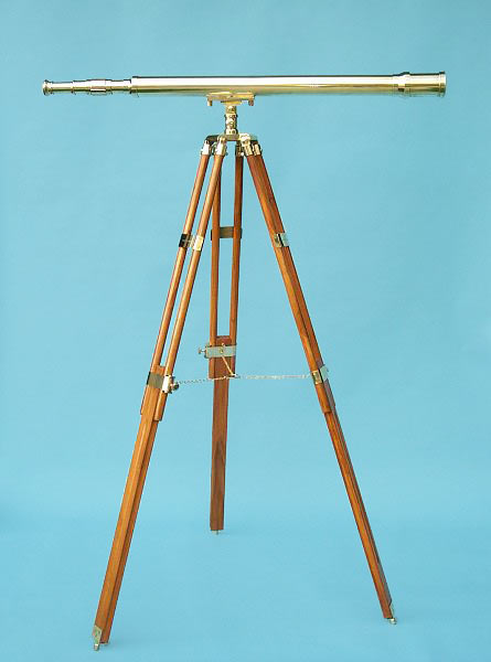 44-inch Brass Harbormaster Telescope on Teak Tripod