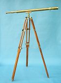 Antique Patina Telescope and Tripod